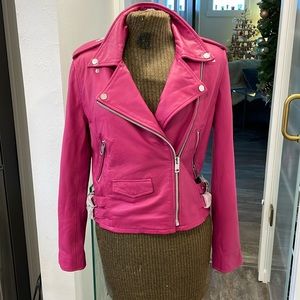 Gorgeous SUPER-SOFT, 100% lamb leather Jacket - “Magenta”